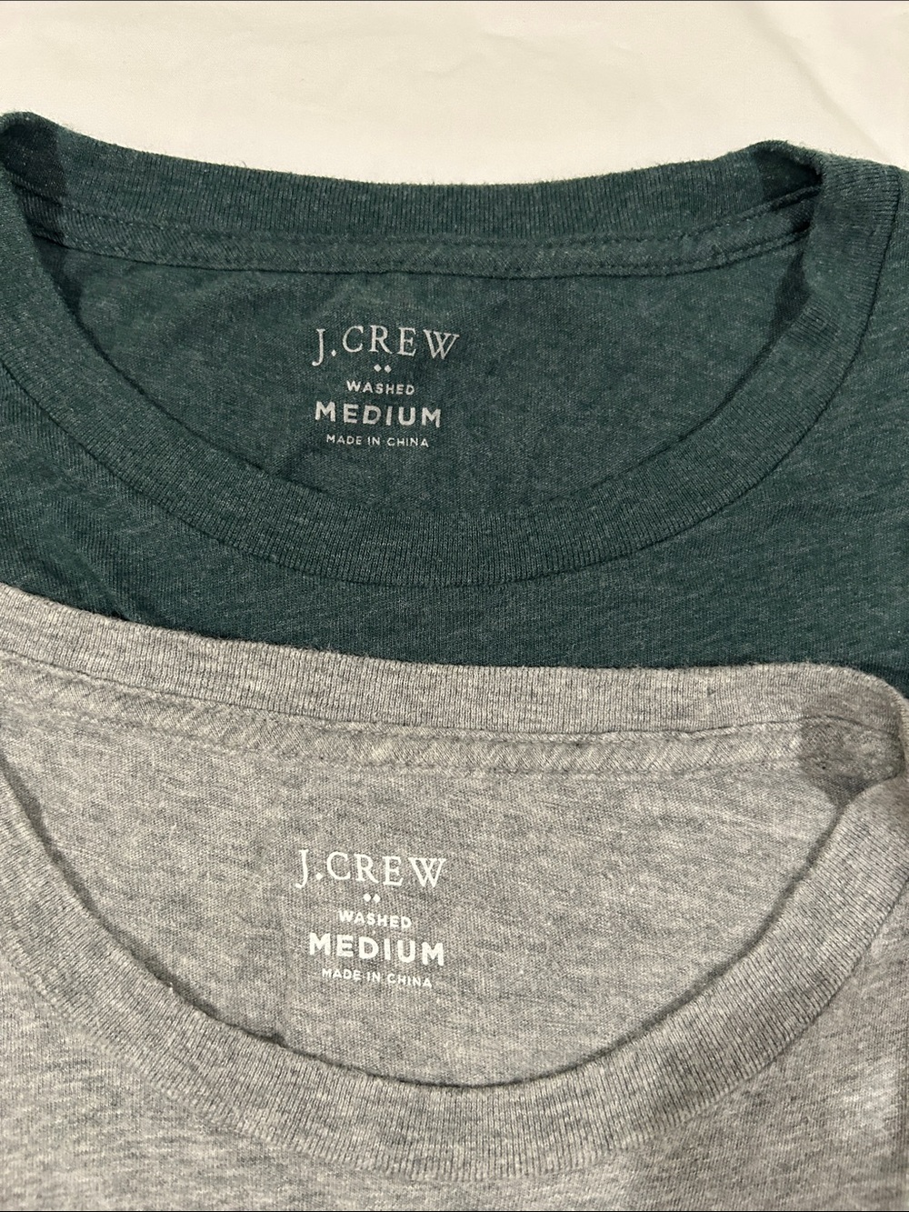 J. Crew Short Sleeve Crewneck Tee Duo — Deep Green & Heather Gray(M)